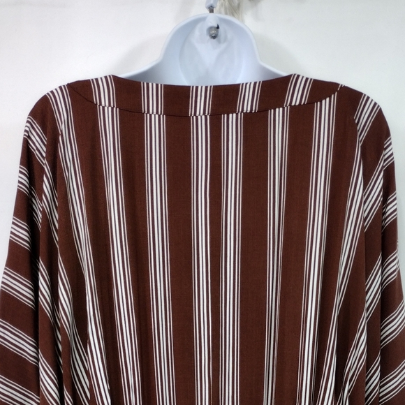 NWT City Chic Stripped Casablanca Dress Women's XL Brown White Boho Retro 90s - Picture 7 of 14